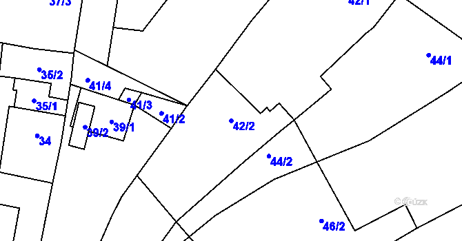 Parcela st. 42/2 v KÚ Kovalovice, Katastrální mapa