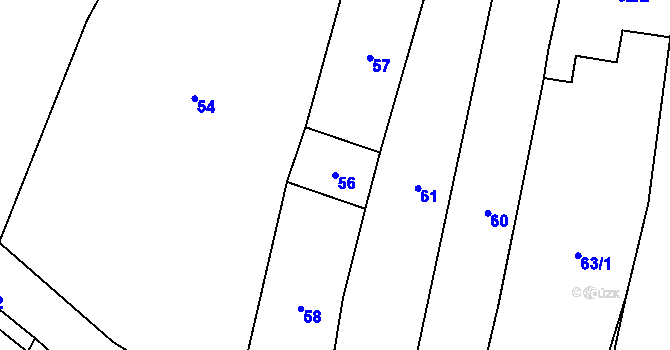 Parcela st. 56 v KÚ Kovalovice, Katastrální mapa