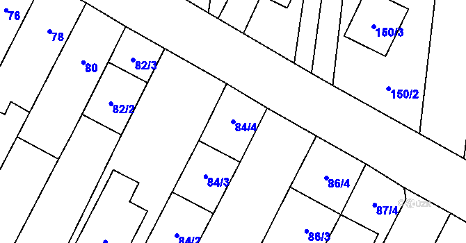 Parcela st. 84/4 v KÚ Kovalovice, Katastrální mapa