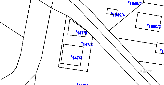 Parcela st. 147/2 v KÚ Kovalovice, Katastrální mapa