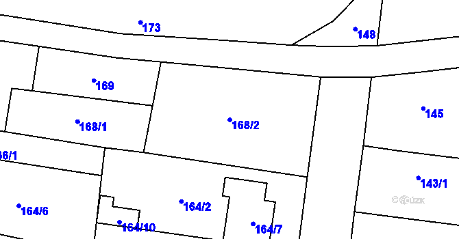 Parcela st. 168/2 v KÚ Kovalovice, Katastrální mapa
