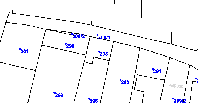 Parcela st. 295 v KÚ Kovalovice, Katastrální mapa