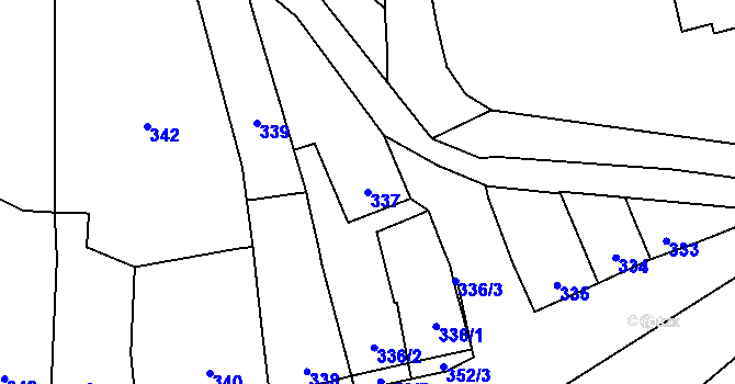Parcela st. 337 v KÚ Kovalovice, Katastrální mapa