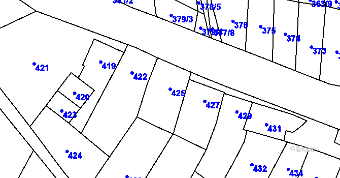 Parcela st. 425 v KÚ Kovalovice, Katastrální mapa