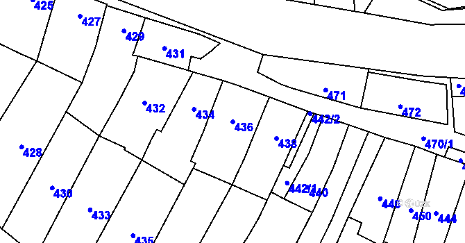 Parcela st. 436 v KÚ Kovalovice, Katastrální mapa