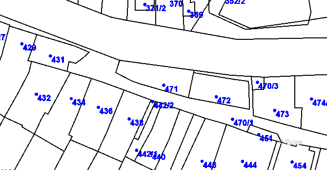 Parcela st. 471 v KÚ Kovalovice, Katastrální mapa