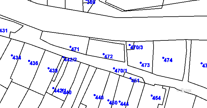 Parcela st. 472 v KÚ Kovalovice, Katastrální mapa