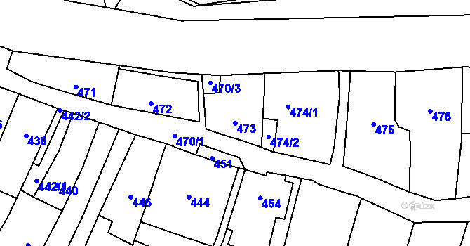 Parcela st. 473 v KÚ Kovalovice, Katastrální mapa