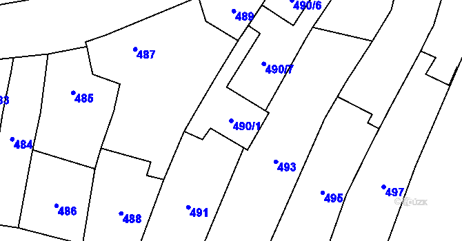Parcela st. 490/1 v KÚ Kovalovice, Katastrální mapa