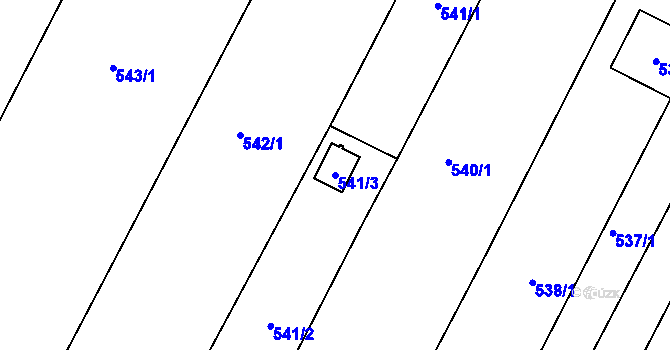 Parcela st. 541/3 v KÚ Kovalovice, Katastrální mapa