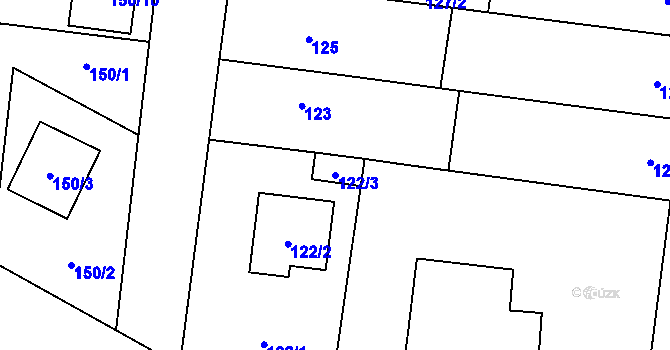 Parcela st. 122/3 v KÚ Kovalovice, Katastrální mapa