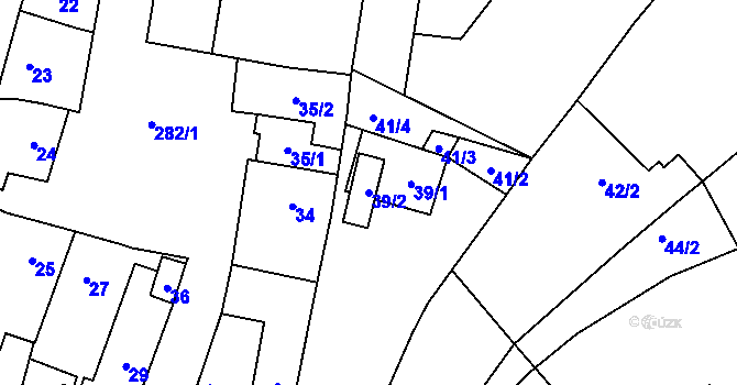 Parcela st. 39/2 v KÚ Kovalovice, Katastrální mapa