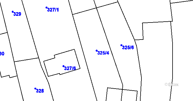 Parcela st. 325/4 v KÚ Kovalovice, Katastrální mapa