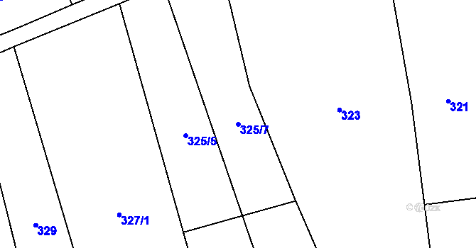 Parcela st. 325/7 v KÚ Kovalovice, Katastrální mapa