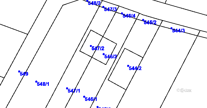 Parcela st. 546/2 v KÚ Kovalovice, Katastrální mapa