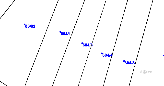 Parcela st. 604/3 v KÚ Kovalovice, Katastrální mapa