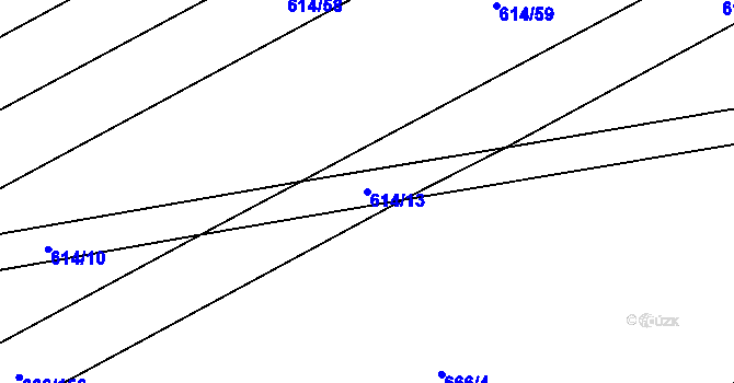 Parcela st. 614/13 v KÚ Kovalovice, Katastrální mapa