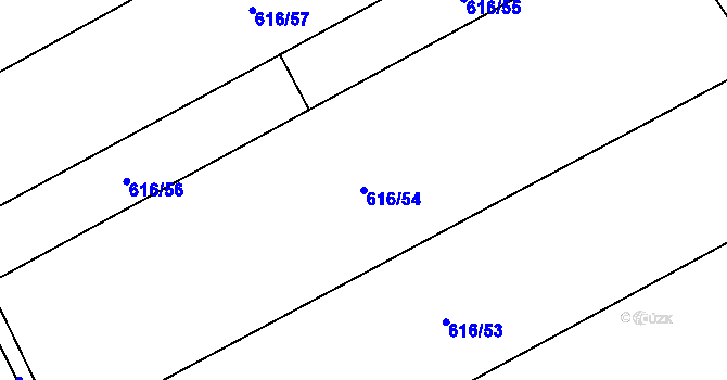 Parcela st. 616/54 v KÚ Kovalovice, Katastrální mapa