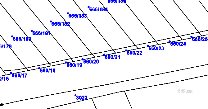 Parcela st. 660/21 v KÚ Kovalovice, Katastrální mapa