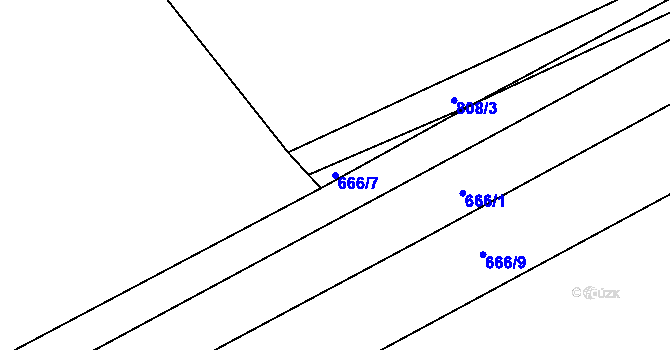 Parcela st. 666/7 v KÚ Kovalovice, Katastrální mapa
