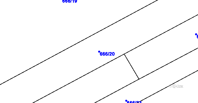Parcela st. 666/20 v KÚ Kovalovice, Katastrální mapa