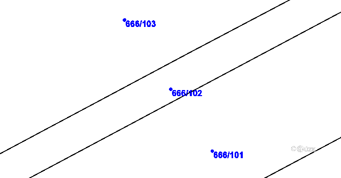 Parcela st. 666/102 v KÚ Kovalovice, Katastrální mapa