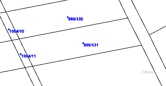 Parcela st. 666/131 v KÚ Kovalovice, Katastrální mapa