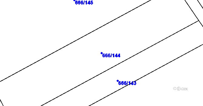 Parcela st. 666/144 v KÚ Kovalovice, Katastrální mapa