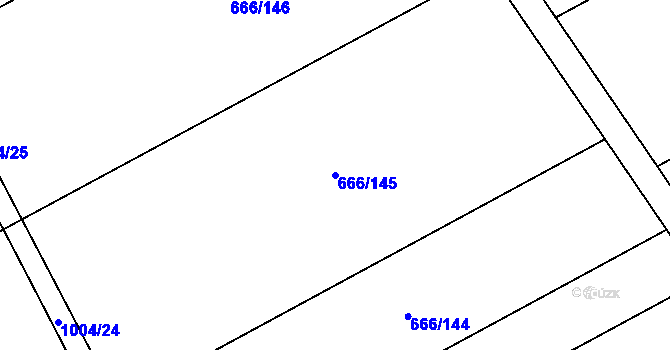 Parcela st. 666/145 v KÚ Kovalovice, Katastrální mapa