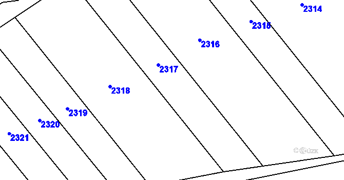 Parcela st. 666/186 v KÚ Kovalovice, Katastrální mapa