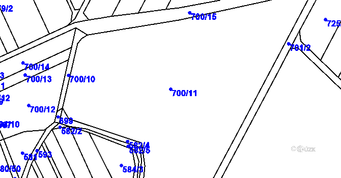 Parcela st. 700/11 v KÚ Kovalovice, Katastrální mapa