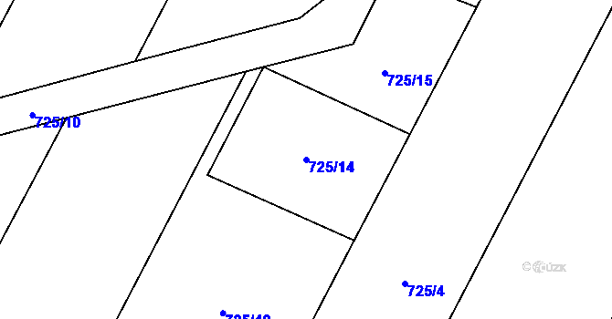 Parcela st. 725/14 v KÚ Kovalovice, Katastrální mapa