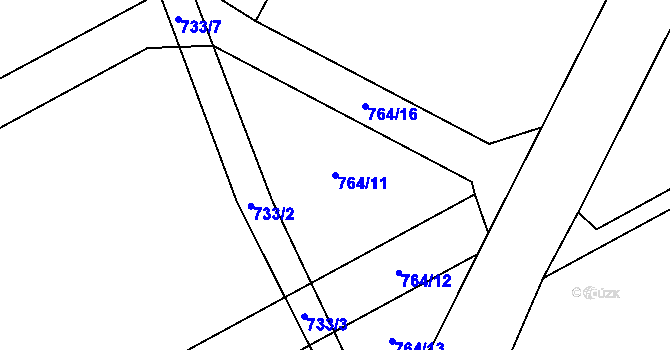 Parcela st. 764/11 v KÚ Kovalovice, Katastrální mapa