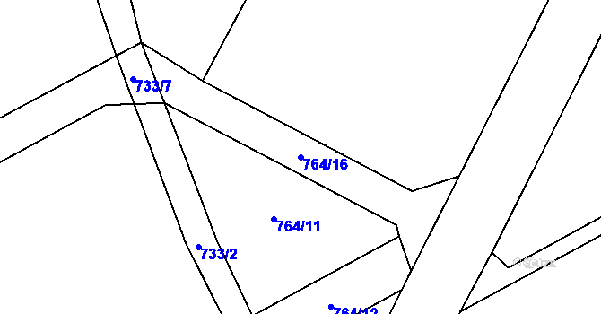 Parcela st. 764/16 v KÚ Kovalovice, Katastrální mapa