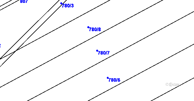 Parcela st. 780/7 v KÚ Kovalovice, Katastrální mapa