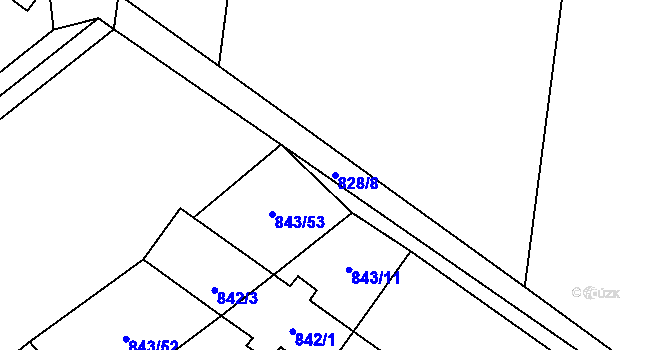 Parcela st. 828/8 v KÚ Kovalovice, Katastrální mapa
