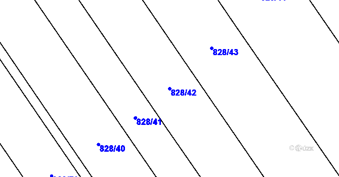 Parcela st. 828/42 v KÚ Kovalovice, Katastrální mapa