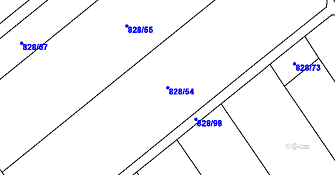 Parcela st. 828/54 v KÚ Kovalovice, Katastrální mapa
