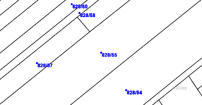 Parcela st. 828/55 v KÚ Kovalovice, Katastrální mapa
