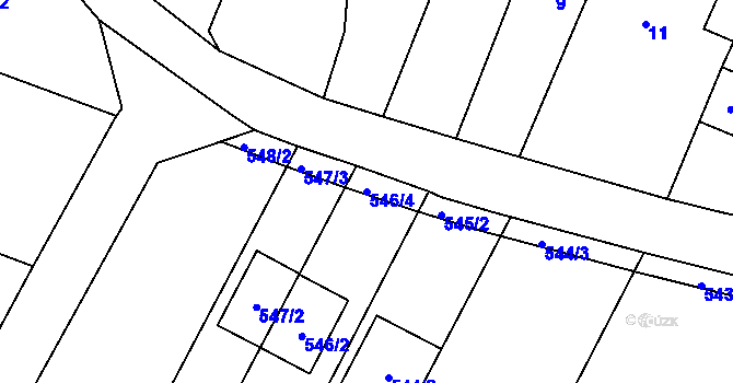 Parcela st. 546/4 v KÚ Kovalovice, Katastrální mapa
