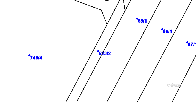Parcela st. 523/2 v KÚ Kovalovice, Katastrální mapa