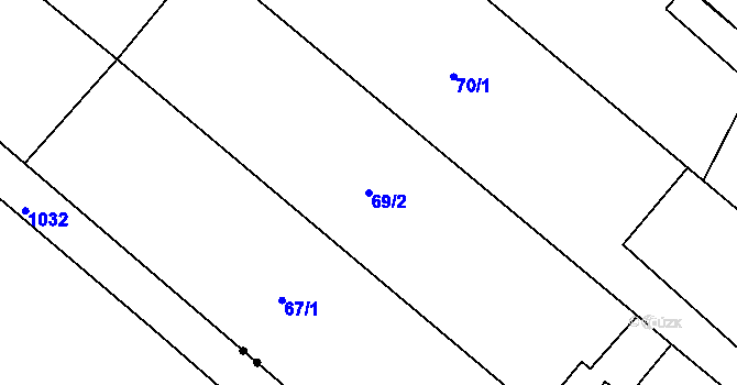 Parcela st. 69/2 v KÚ Koválovice u Tištína, Katastrální mapa