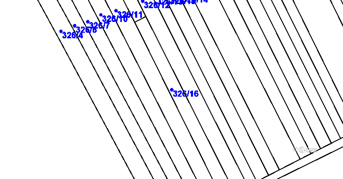 Parcela st. 326/16 v KÚ Kovalovice u Kojetína, Katastrální mapa