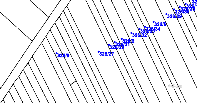Parcela st. 326/27 v KÚ Kovalovice u Kojetína, Katastrální mapa