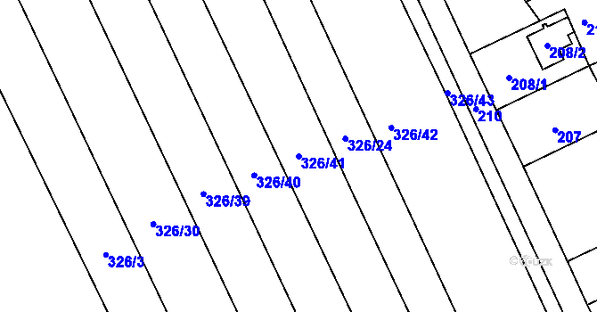 Parcela st. 326/41 v KÚ Kovalovice u Kojetína, Katastrální mapa
