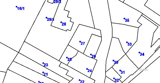 Parcela st. 27 v KÚ Kovalovice u Kojetína, Katastrální mapa