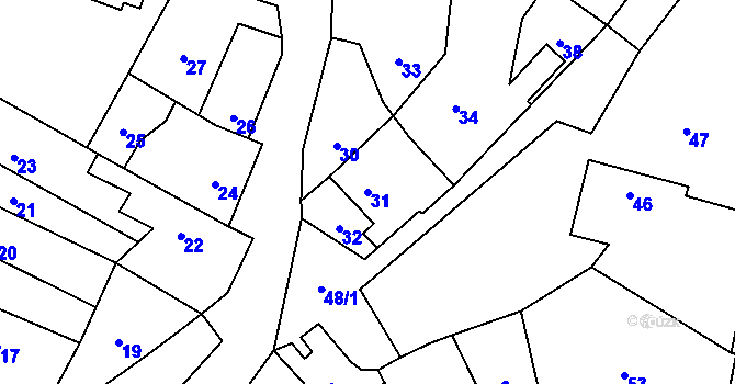 Parcela st. 31 v KÚ Kovalovice u Kojetína, Katastrální mapa