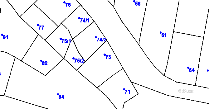 Parcela st. 73 v KÚ Kovalovice u Kojetína, Katastrální mapa