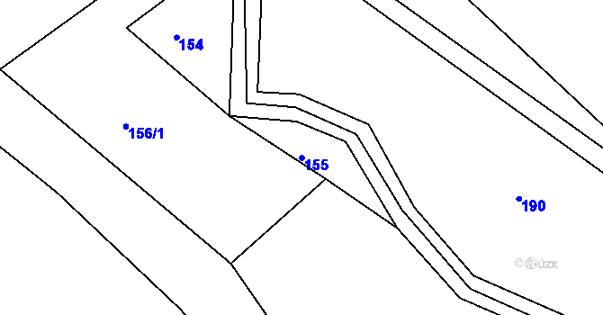 Parcela st. 155 v KÚ Kovanec, Katastrální mapa