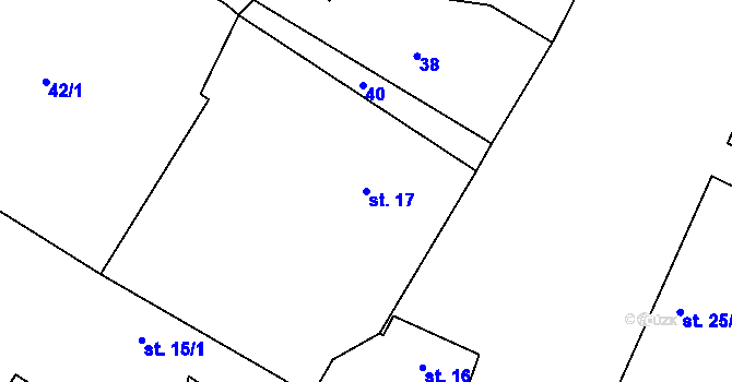 Parcela st. 17 v KÚ Chvalovice u Nymburka, Katastrální mapa
